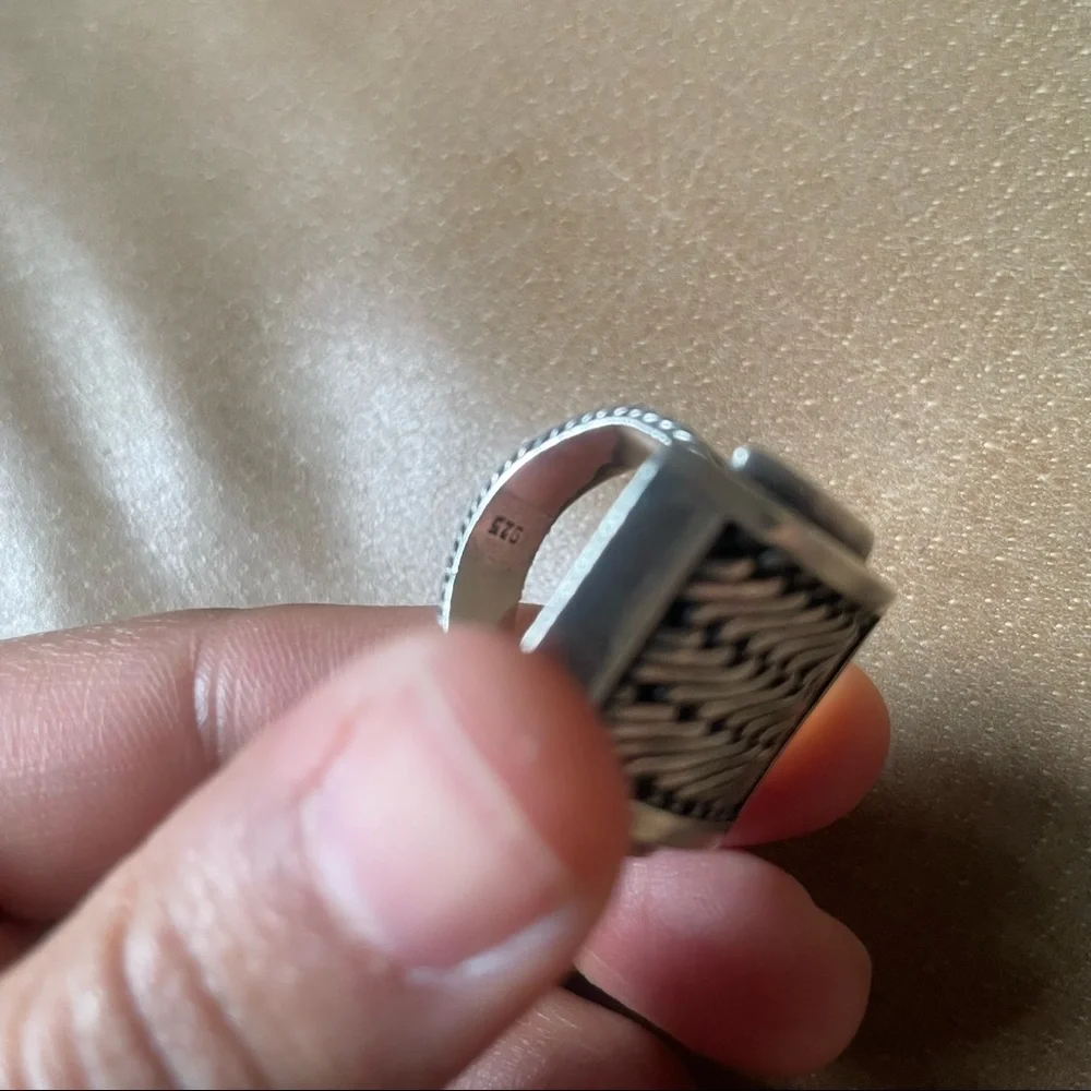Vintage sterling silver ring w braided rope design woven chunky 925 statement - Picture 6 of 8